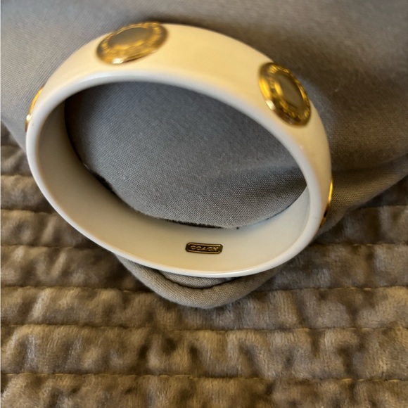 Coach White and Gold Bangle - Picture 2 of 7